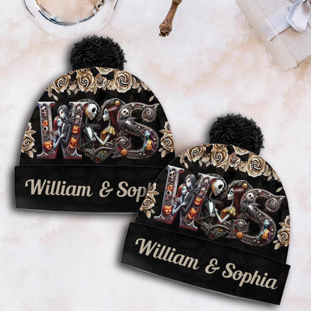 Personalized Nightmare Before Christmas Beanie Hat for Couples Gift