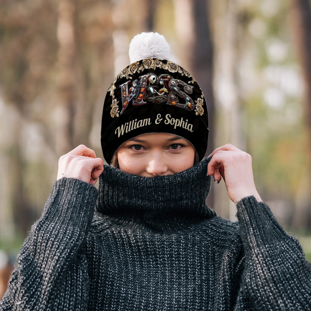 Personalized Nightmare Before Christmas Beanie Hat for Couples Gift