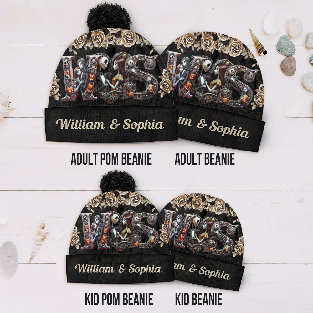 Personalized Nightmare Before Christmas Beanie Hat for Couples Gift