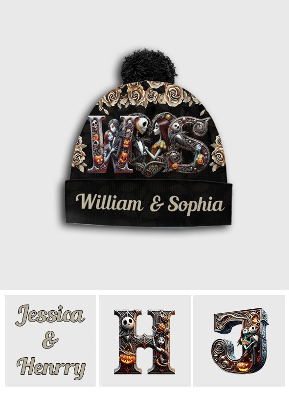 Personalized Nightmare Before Christmas Beanie Hat for Couples Gift