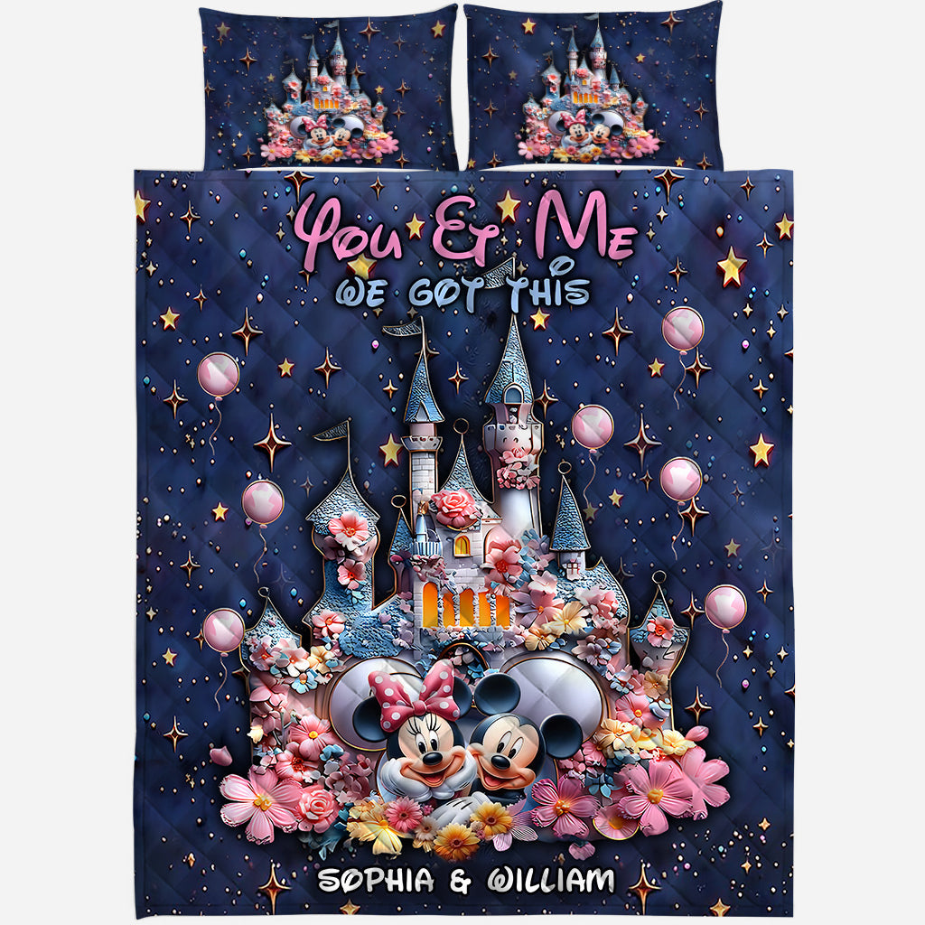 Personalized Kids Mouse Quilt Set with Name Custom Design Bedspread