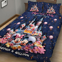 Load image into Gallery viewer, Personalized Kids Mouse Quilt Set with Name Custom Design Bedspread
