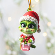 Load image into Gallery viewer, Merry Grinchmas Personalized Custom Shaped Ornament for Christmas
