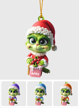Load image into Gallery viewer, Merry Grinchmas Personalized Custom Shaped Ornament for Christmas
