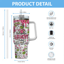Load image into Gallery viewer, Personalized Grinch Christmas Tumbler with Handle for Holiday Fun
