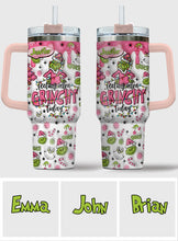 Load image into Gallery viewer, Personalized Grinch Christmas Tumbler with Handle for Holiday Fun
