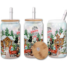 Load image into Gallery viewer, Personalized Christmas Can Glass with Straw and Lid Gift
