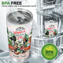 Load image into Gallery viewer, Personalized Holiday Mouse Tumbler with Names for Christmas
