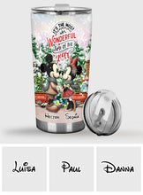 Load image into Gallery viewer, Personalized Holiday Mouse Tumbler with Names for Christmas
