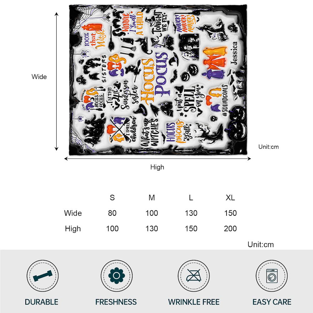 Personalized Hocus Pocus Blanket Custom Name Gift for Witch Lovers