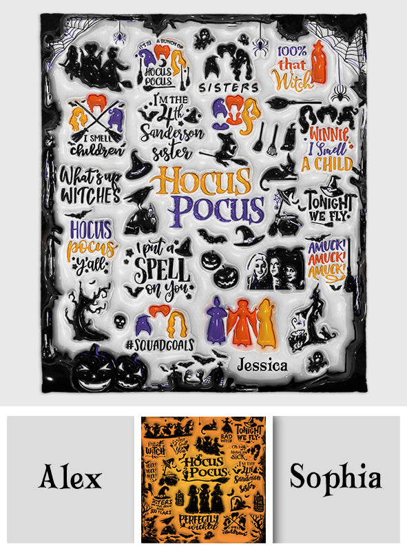 Personalized Hocus Pocus Blanket Custom Name Gift for Witch Lovers