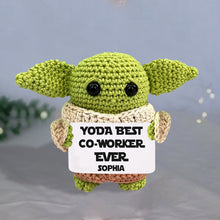 Load image into Gallery viewer, Personalized Yoda Best Co-worker Hand Knitted Figurine Gift
