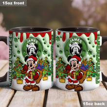 Load image into Gallery viewer, Personalized Christmas Mouse Accent Mug Custom Name Gift
