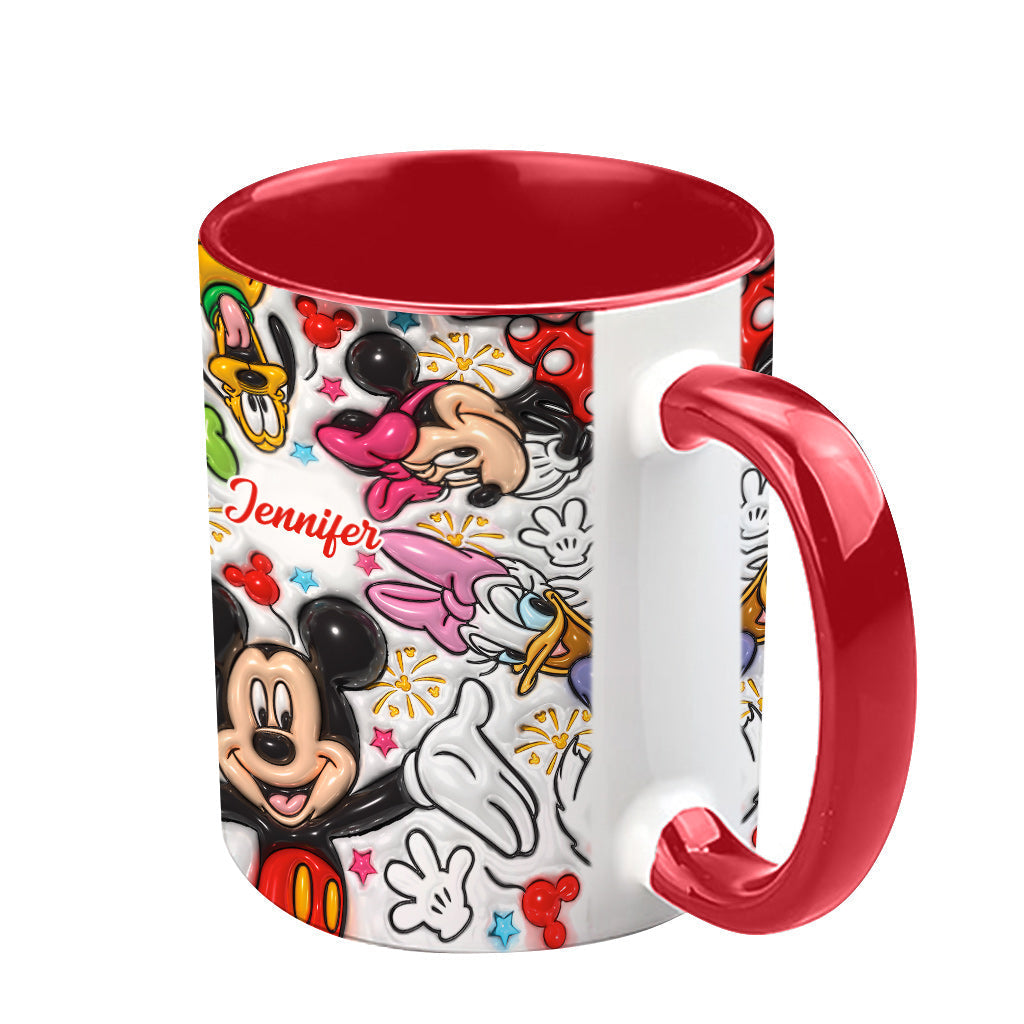 Personalized Mickey Mouse Accent Mug Custom Name Holiday Gift