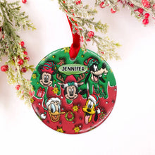 Load image into Gallery viewer, Personalized Ceramic Circle Ornament Christmas Gift for Kids
