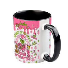 Load image into Gallery viewer, Personalized Christmas Accent Mug Grinchy On The Inside Gift
