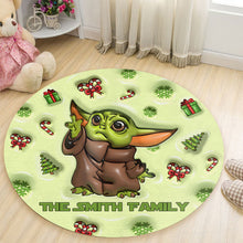 Load image into Gallery viewer, Personalized The Force Round Rug Custom Family Name Gift
