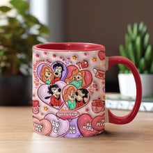 Load image into Gallery viewer, Personalized Valentine’s Day Accent Mug Custom Name Gift for Couple
