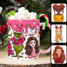 Load image into Gallery viewer, Personalized Grinch Accent Mug with Custom Name for Christmas Gift
