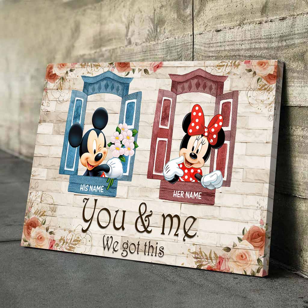 Personalized You & Me Mouse Poster Custom Name Gift for Couples