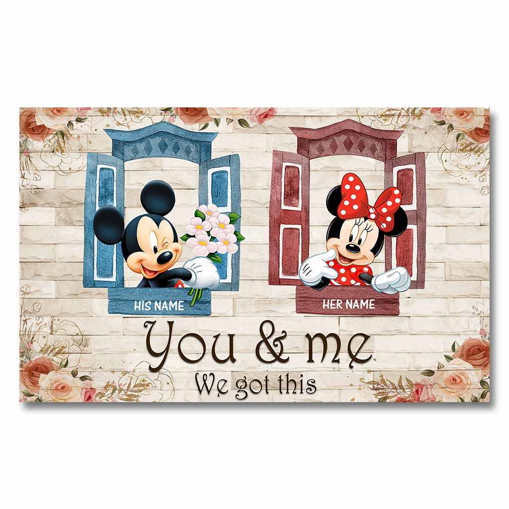 Personalized You & Me Mouse Poster Custom Name Gift for Couples