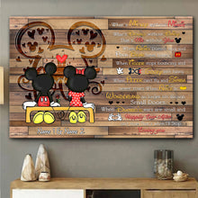 Load image into Gallery viewer, Personalized Couple Poster with Mickey and Minnie Love Quote Gift
