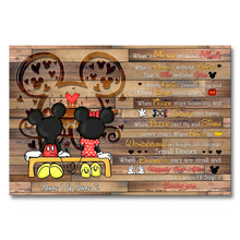 Load image into Gallery viewer, Personalized Couple Poster with Mickey and Minnie Love Quote Gift

