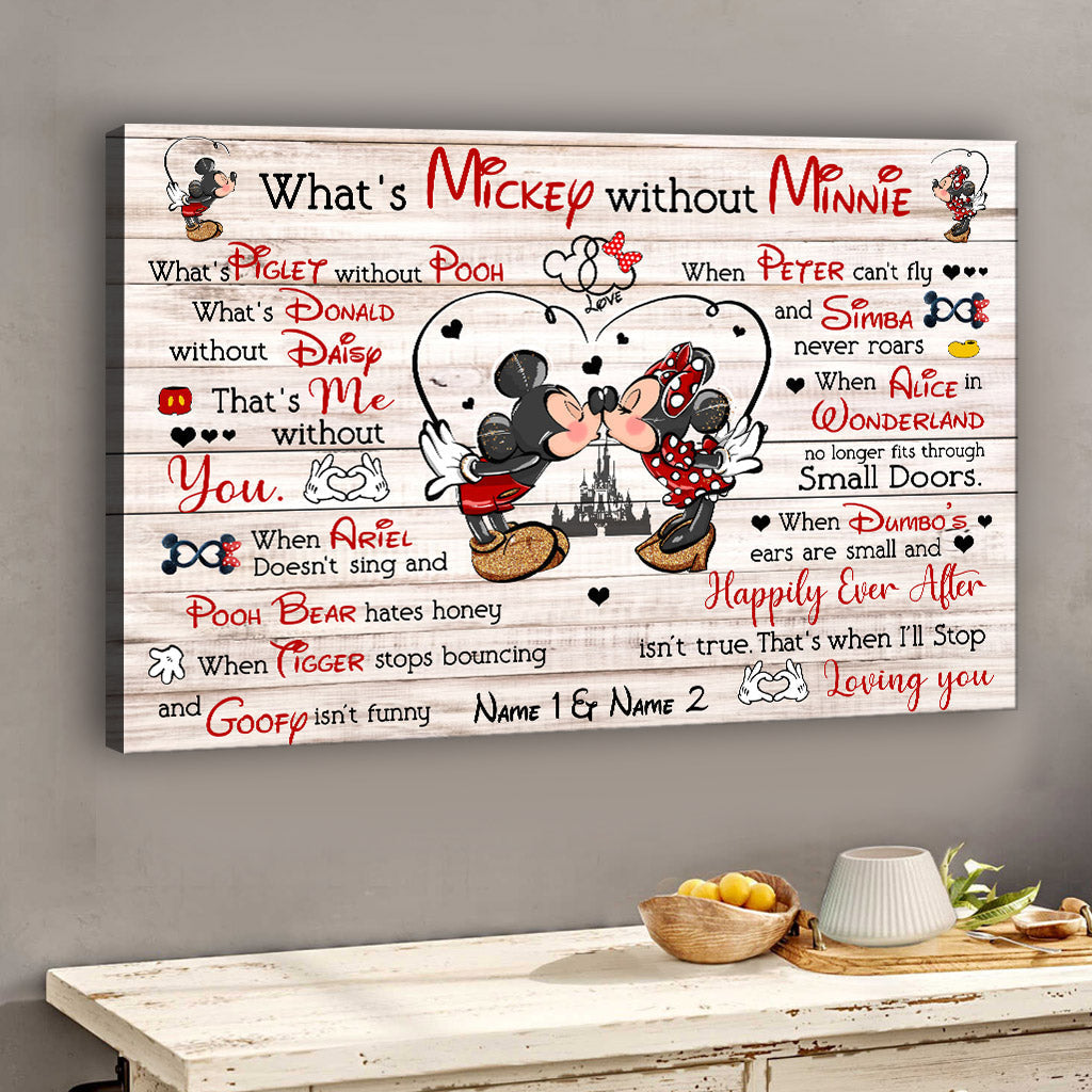 Personalized Mickey and Minnie Couple Poster Gift for Anniversary
