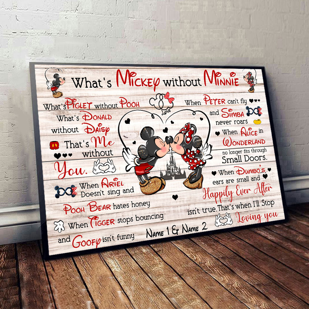 Personalized Mickey and Minnie Couple Poster Gift for Anniversary