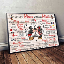 Load image into Gallery viewer, Personalized Mickey and Minnie Couple Poster Gift for Anniversary
