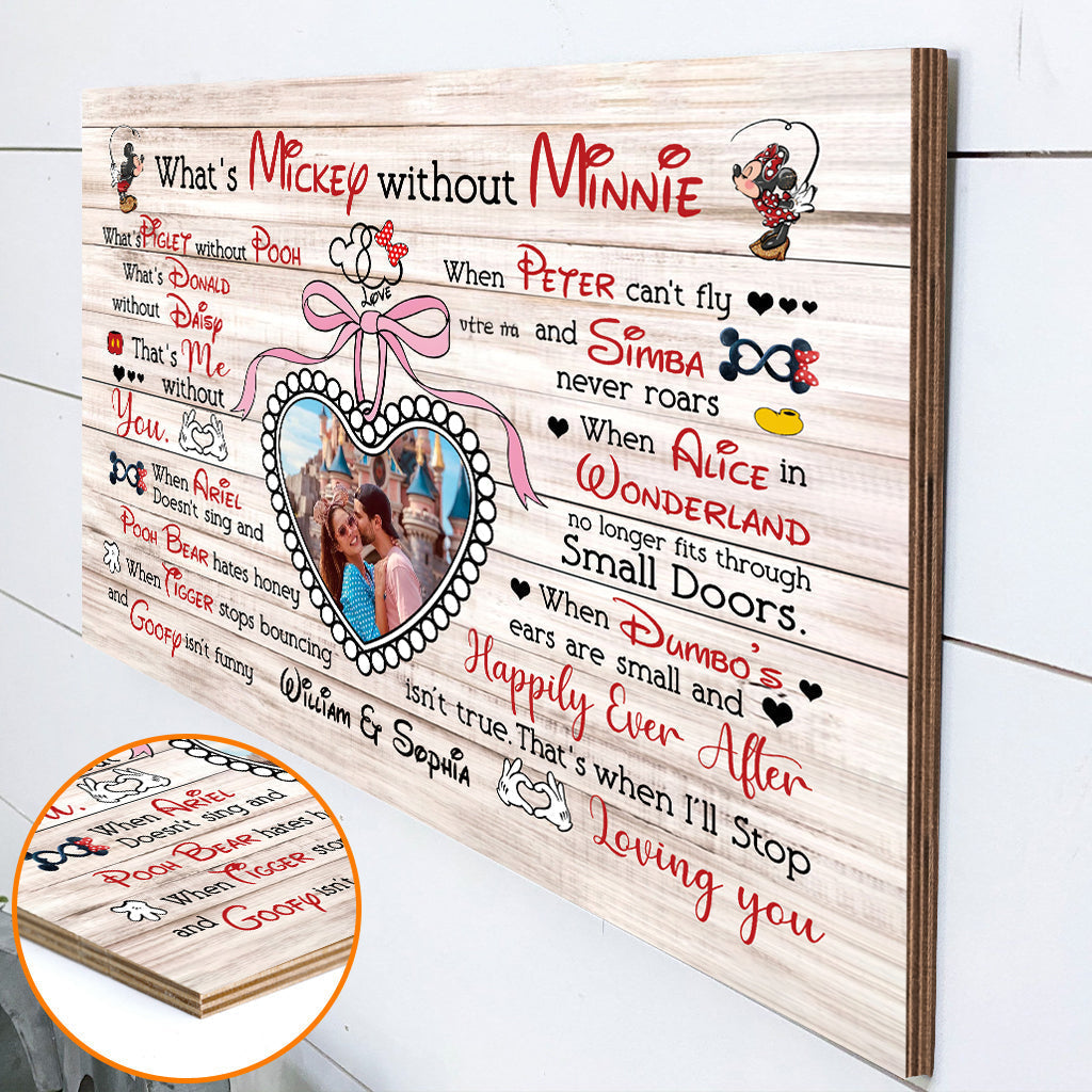 Personalized Rectangle Wood Sign Custom Photo Gift for Couples