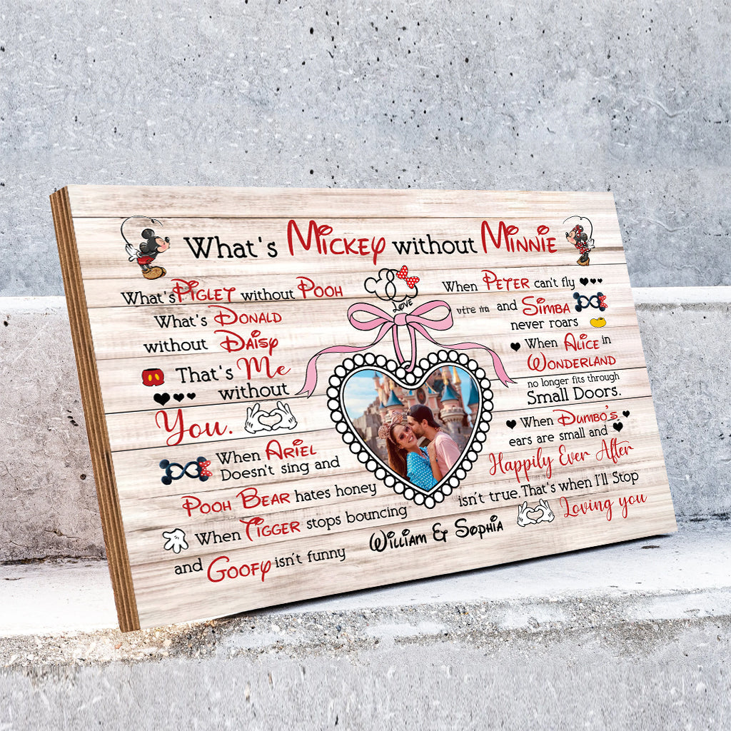 Personalized Rectangle Wood Sign Custom Photo Gift for Couples