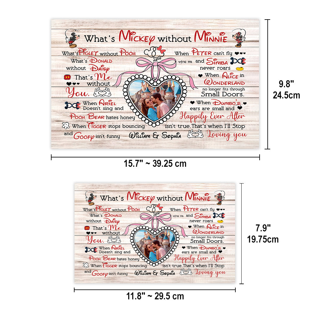 Personalized Rectangle Wood Sign Custom Photo Gift for Couples