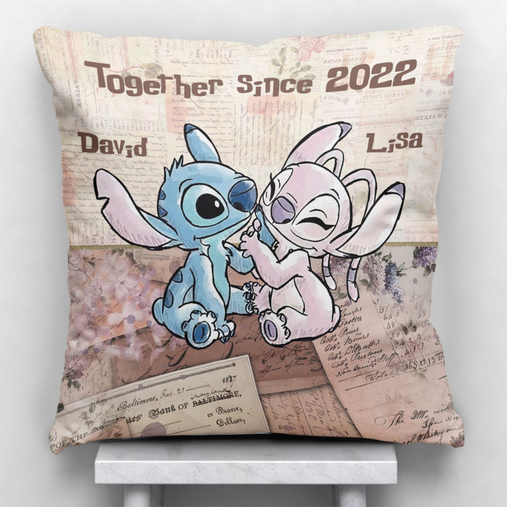 Personalized Couple Ohana Throw Pillow Custom Name Gift