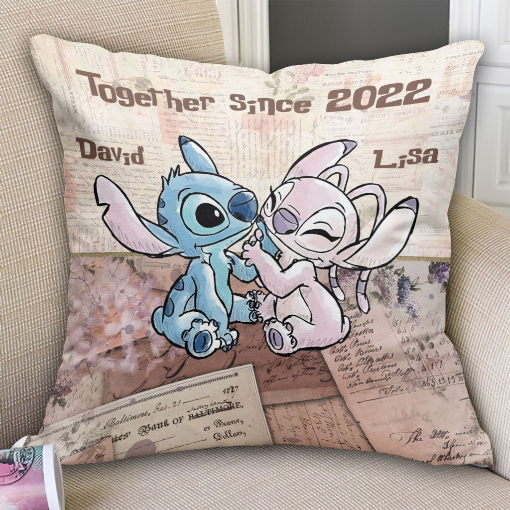 Personalized Couple Ohana Throw Pillow Custom Name Gift