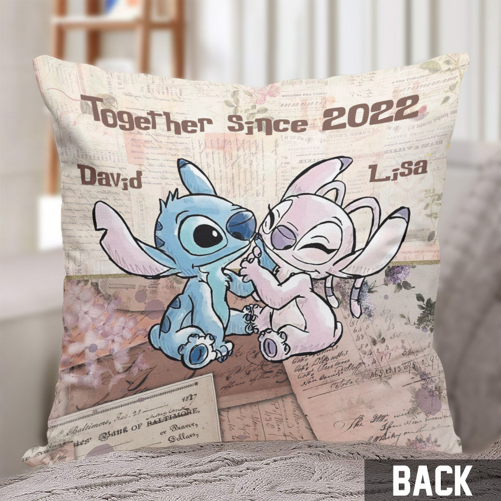 Personalized Couple Ohana Throw Pillow Custom Name Gift