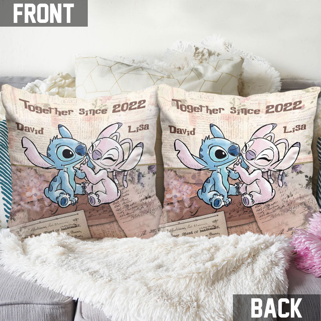 Personalized Couple Ohana Throw Pillow Custom Name Gift