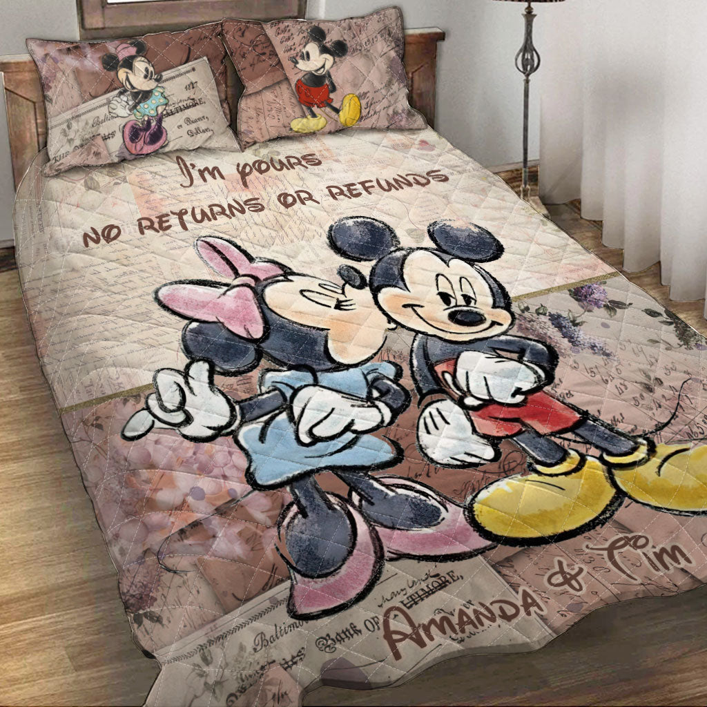Personalized Couple Quilt Set Soft Polyester Design for Anniversary