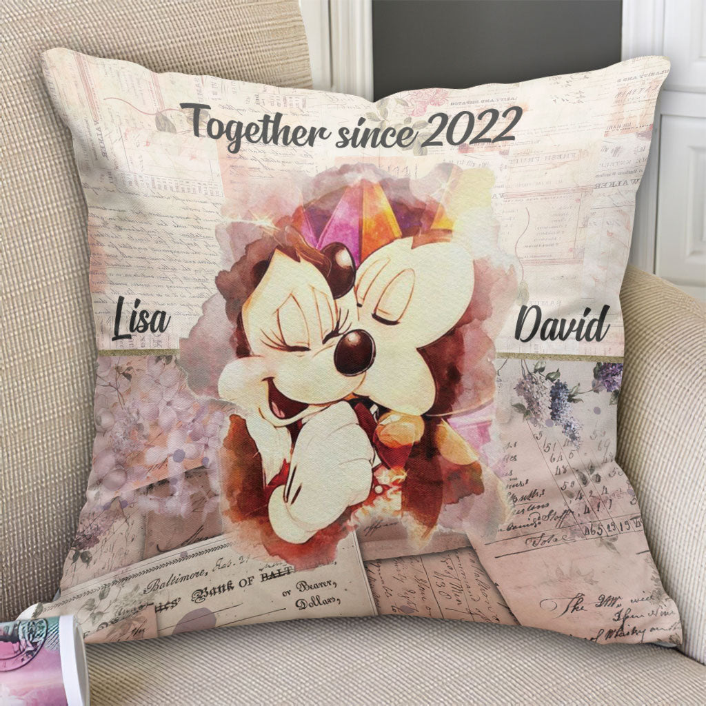 Personalized Couple Throw Pillow Together Since Custom Name Gift