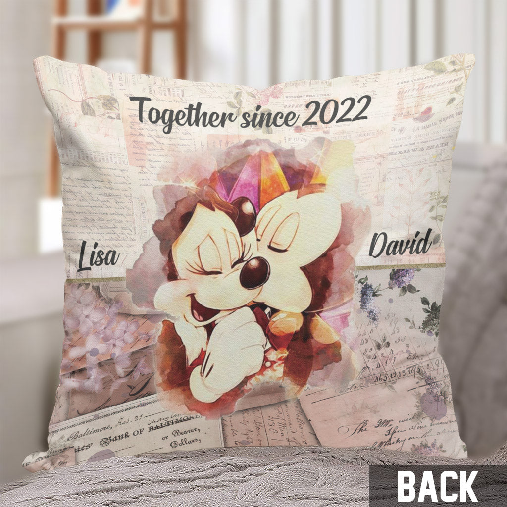 Personalized Couple Throw Pillow Together Since Custom Name Gift