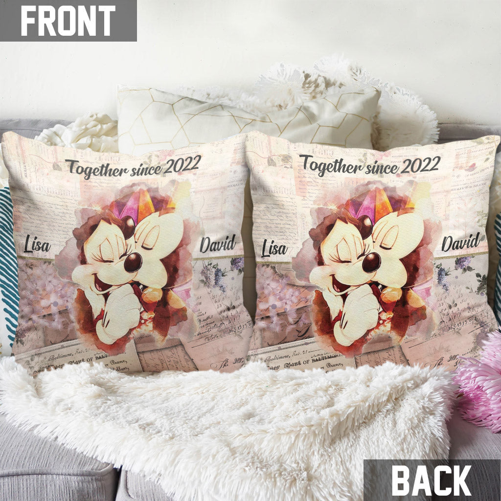 Personalized Couple Throw Pillow Together Since Custom Name Gift