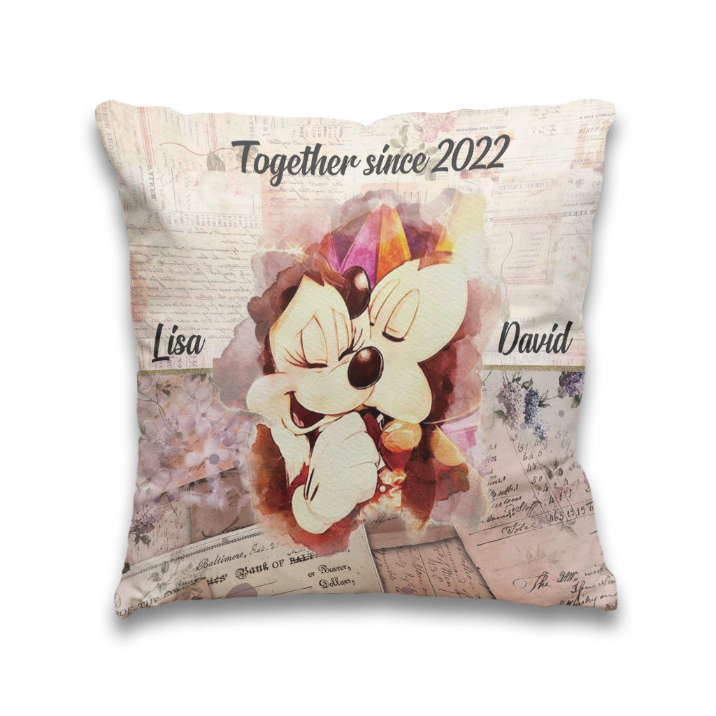 Personalized Couple Throw Pillow Together Since Custom Name Gift