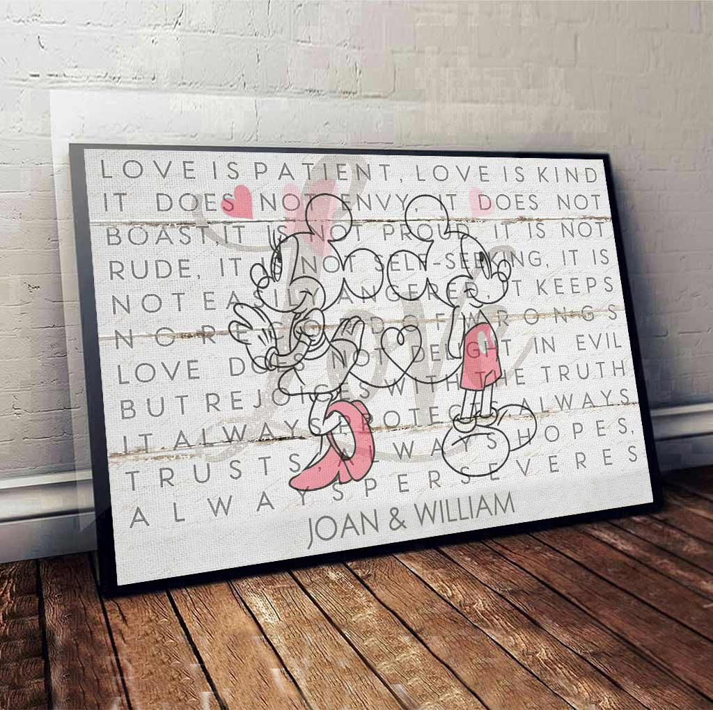 Personalized Love Is Patient Couple Canvas Art Gift