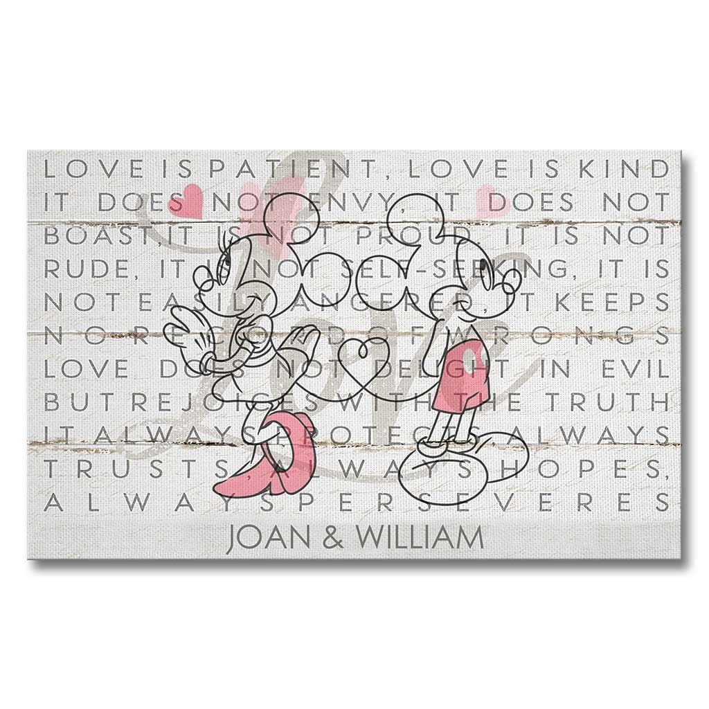Personalized Love Is Patient Couple Canvas Art Gift