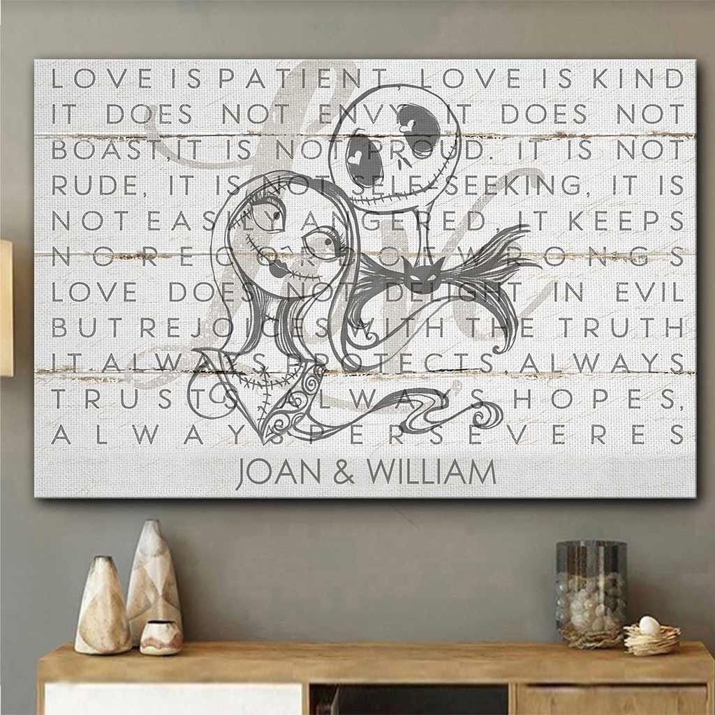Personalized Love Is Patient Canvas Art for Couples Gift