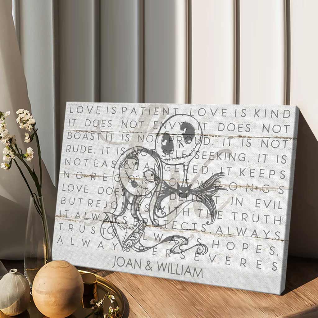 Personalized Love Is Patient Canvas Art for Couples Gift