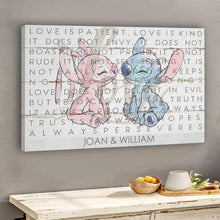 Load image into Gallery viewer, Personalized Couple Ohana Canvas Love Is Patient Kind Gift
