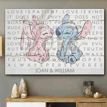 Load image into Gallery viewer, Personalized Couple Ohana Canvas Love Is Patient Kind Gift
