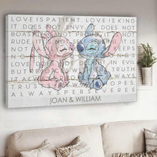 Load image into Gallery viewer, Personalized Couple Ohana Canvas Love Is Patient Kind Gift
