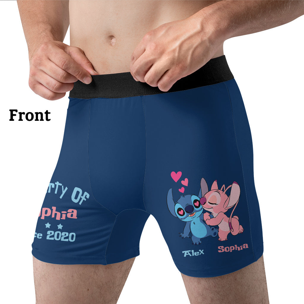 Personalized Ohana Men's Boxer Briefs Custom Name Gift for Couples
